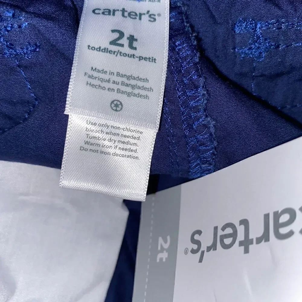 Carter’s Toddler Cargo Blue Drawstring Shorts 2T - Picture 3 of 3